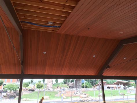 Tongue And Groove Porch Ceiling Prefinished In A Beautiful Redwood