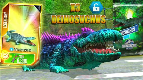 New Deinosuchus X3 Maxed Full Battle Jurassic World The Game Youtube