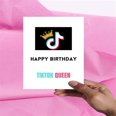Tiktok Printable Birthday Card Tiktok Queen Printable Card Instant