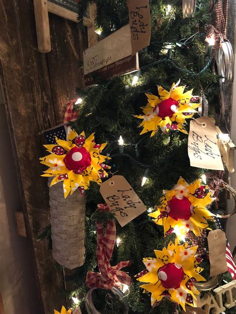 Primitive Sunflower Ornaments Handmade Etsy