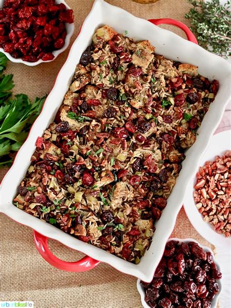 Reduce heat to low, cover, and simmer until the rice is tender and just bursting for the turkey: Wild Rice Dressing with Cranberries, Cherries, and Pecans