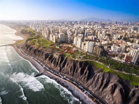 Aerial View Of Lima From Miraflores Stock Photo Image Of Coast