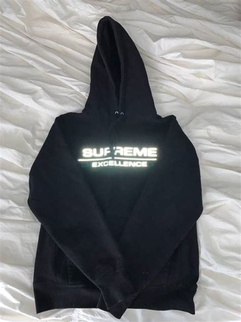 Supreme Supreme Fw17 Black Reflective Excellence Hoodie Grailed