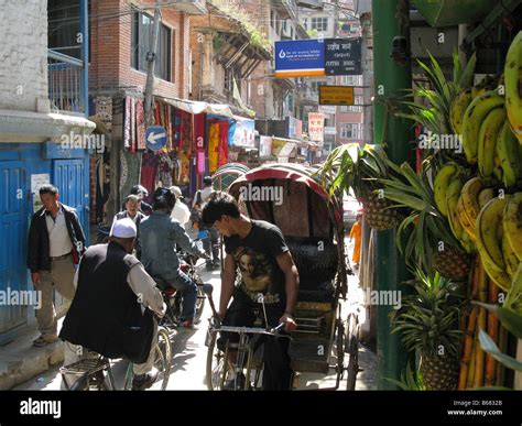 Busy Street Scene In Thamel Area Of Kathmandu Bagmati Himalayas