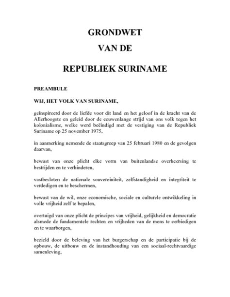 De Grondwet Van Suriname