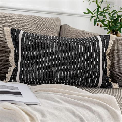 Ojia Modern Throw Pillow Cover With Tassels Decorative Liana Fringe