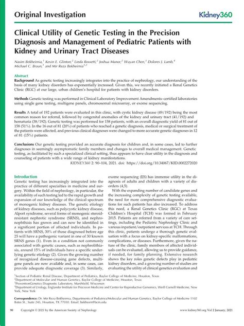 Clinical Utility Of Genetic Testing In The Precision Diagnosis And