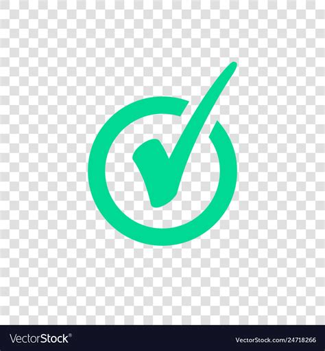 Green Check Mark Icon In Circle Tick Symbol Vector Image