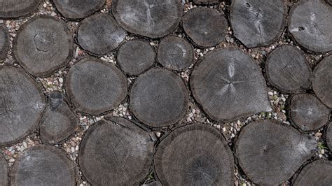 Wallpaper Rock Cobblestone Wooden Surface Wood Texture Circle