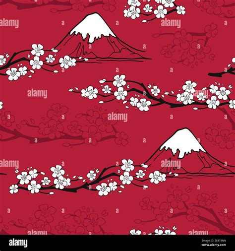 Patrón Japonés Sin Costuras Con Flores De Sakura Y El Vector De Las