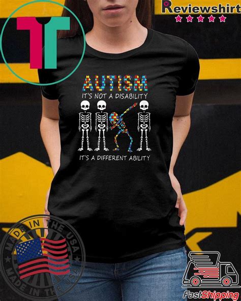Skeleton Autism Its Not A Disability Its A Different Ability Shirt
