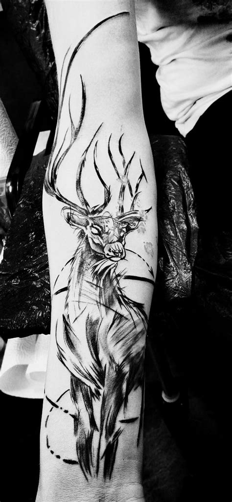 Sketch Deer Sketch Style Tattoos Nature Tattoo Sleeve Deer Tattoo