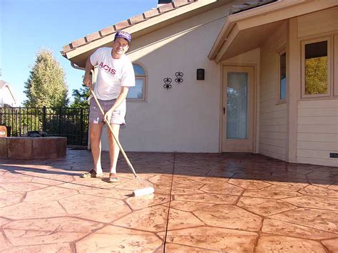 Protected by a concrete sealer, concrete can withstand the elements, freeze/thaw cycles, uv damage, abrasions, water damage, and the myriad forms of the easiest way to remove a concrete sealer is to begin by acid etching the surface of the concrete with muriatic acid. Cleaning And Sealing Stamped Concrete | TcWorks.Org