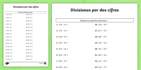 Ficha De Actividad Divisiones De Dos Cifras Teacher Made