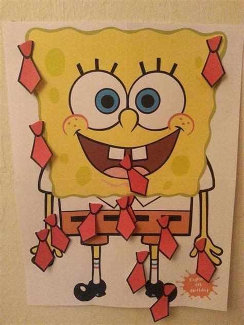Pin The Tie On Spongebob Printable
