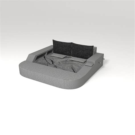 Lia Multifunctional Fabric Bed Frame 3d Model Cgtrader