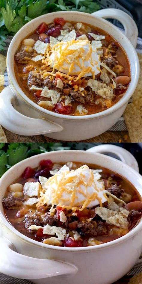 The best easy crockpot taco soup recipe! Crock Pot Taco Soup | Crock pot tacos, Taco soup crock pot, Taco soup