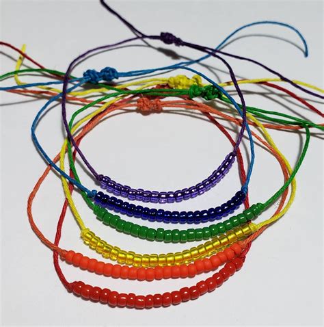Rainbow Stackable Hemp Bracelets, Seed Bead Bracelets, Stackable Bracelets, Rainbow Bracelets 
