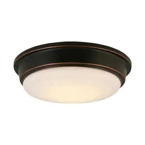 Hampton Bay Ike2001l Oil Rubbed Bronze Integrated Led Outdoor Flush Mount