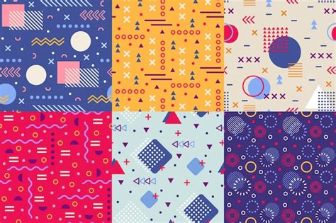 Memphis Funky Pattern Retro 90s Abstract Shapes Backgrounds Creative