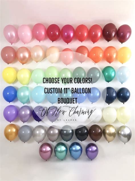 Latex Balloons Custom Color Bouquet Balloons Choose Your Color Etsy