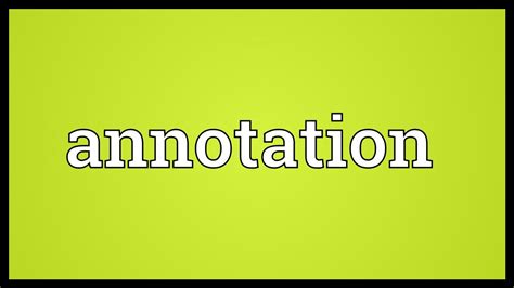 Annotation Meaning - YouTube