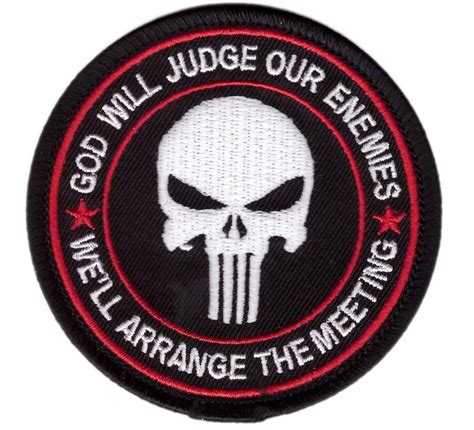 Velcro Black Punisher God Will Judge Our Enemies Tactical Morale Gear