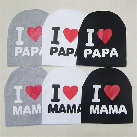 Toddler Pullover Cap I Love Mom Dad Papa Mama Letter Super Popular Child Hat Newborns Baby Hat