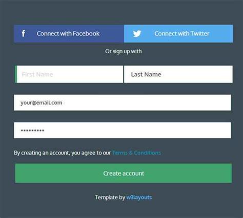 Signup Page Template