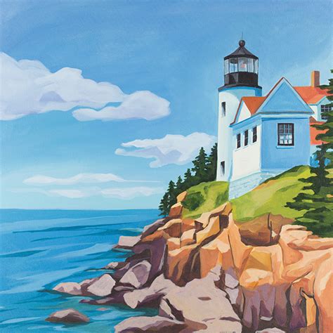 Bass Harbor Lighthouse Painting Painting Art And Collectibles