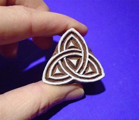 Celtic Trinity Knot Print Block Stamp Hand Carved Wood Indian Etsy