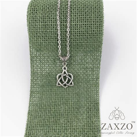 Silver Celtic Sister Knot Charm Necklace Gaelic Pendant Etsy