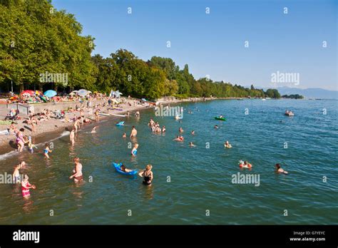 Public Beach In Kressbronn Bodensee Lake Constance Baden