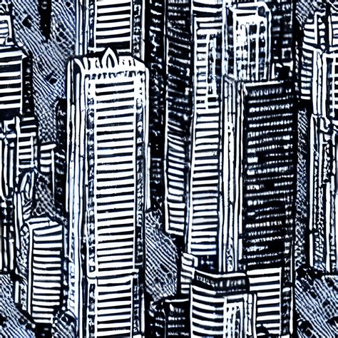 Kawaii Chibi City Skyscraper Pattern · Creative Fabrica