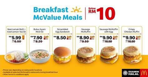 McDonald's Breakfast McValue Meals Below RM10 Promotion gambar png