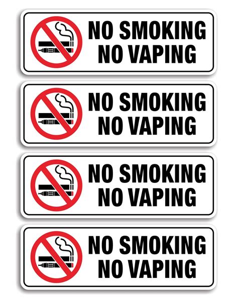Amazon Com No Smoking No Vaping Sign 4 Pack 9 X 3 Inch Self