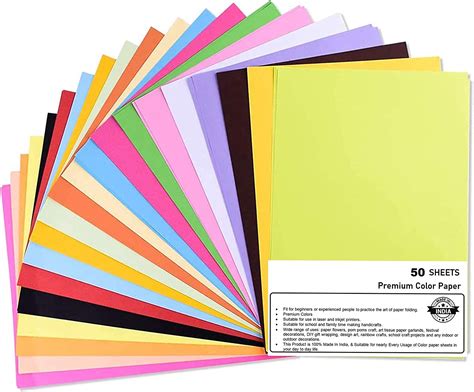 Ofixo Pack Of 50 Sheets 10 Color50 Sheets A4 Color Paper For Art And