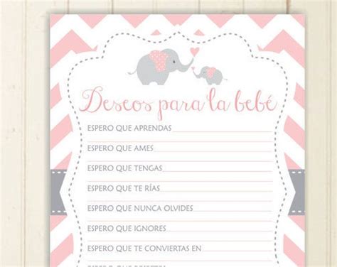 Baby Shower Wishes For Baby In Spanish Deseos Para La Bebe Etsy