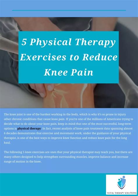 PPT 5 Physical Therapy Exercises To Reduce Knee Pain PowerPoint