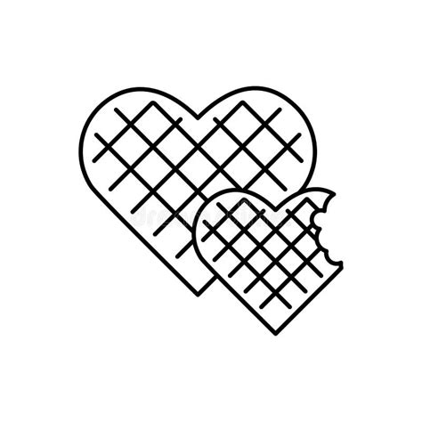 Waffles Heart Icon Simple Line Outline Vector Elements Of Breakfast