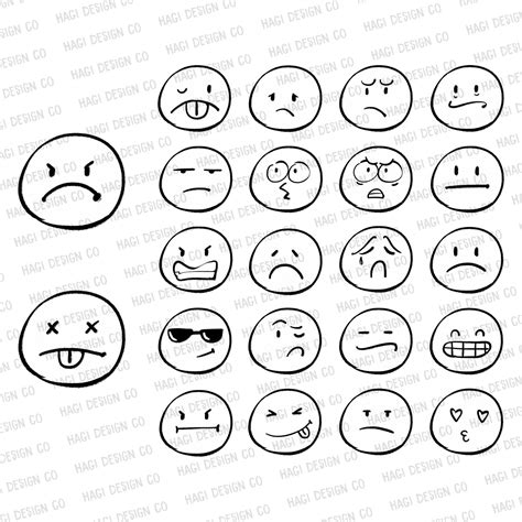 Emoji Cliparts Black And White Emojis Emotions Emoticon Etsy Australia
