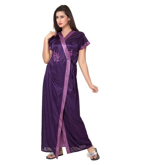 Buy Fashigo Womens 2 Piece Satin Nighty Free Size Online At Best Prices In India Snapdeal