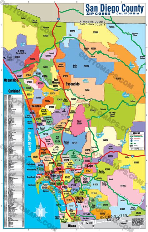 San Diego Postal Code Map Valley Zip Code Map