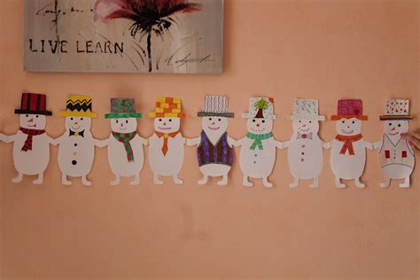 Guirlande De Bonhommes De Neige En Papier Live And Learn Theme Noel