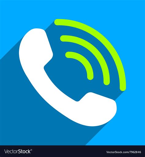Phone Call Flat Square Icon With Long Shadow Vector Image