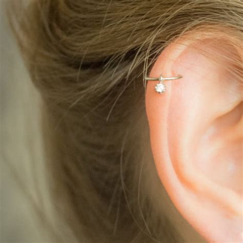 Dangle Diamond Cartilage Earring Moonli Designs