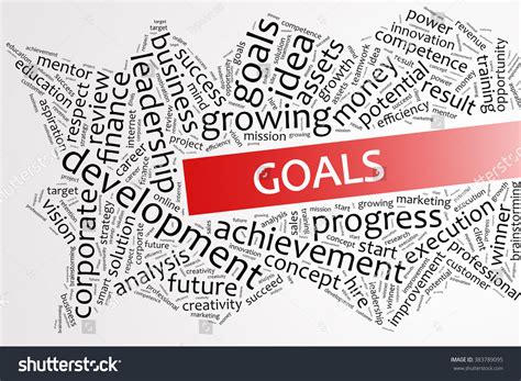 Goals Word On Word Cloud Concept Stock Illustration 383789095