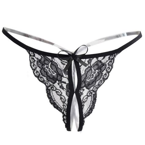 buy women sexy lingerie lace pearls crotchless crotch thong g string panties briefs underwear at