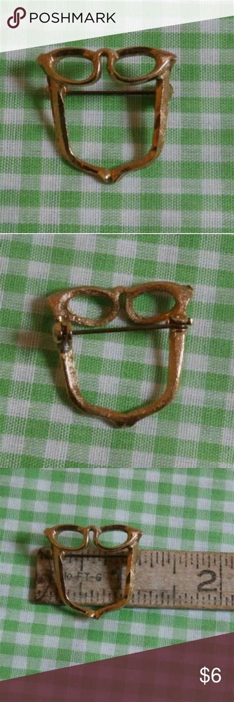 Vintage Cateye Glasses Shaped Brooch Pin Cat Eye Cat Eye Glasses