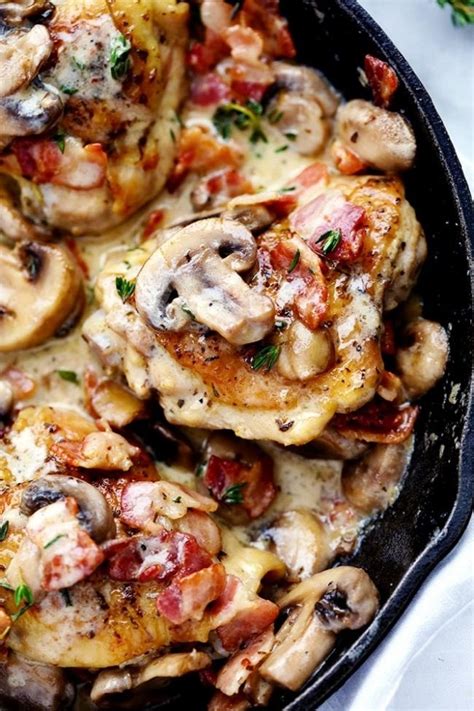 · in the same skillet, melt the butter and add the sliced mushrooms and garlic. 22 Dinner Ideas That Start With Chicken Thighs